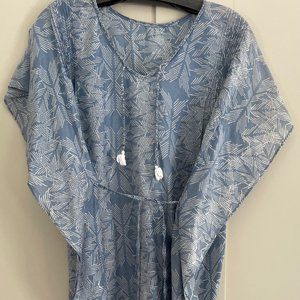 Caftan. MIRTH brand (prototype) caftan in light blue and white.